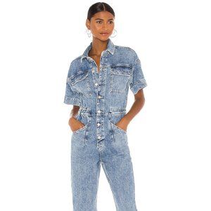 Free People We The Free Marci Coverall in Powder Blue Size Medium EUC